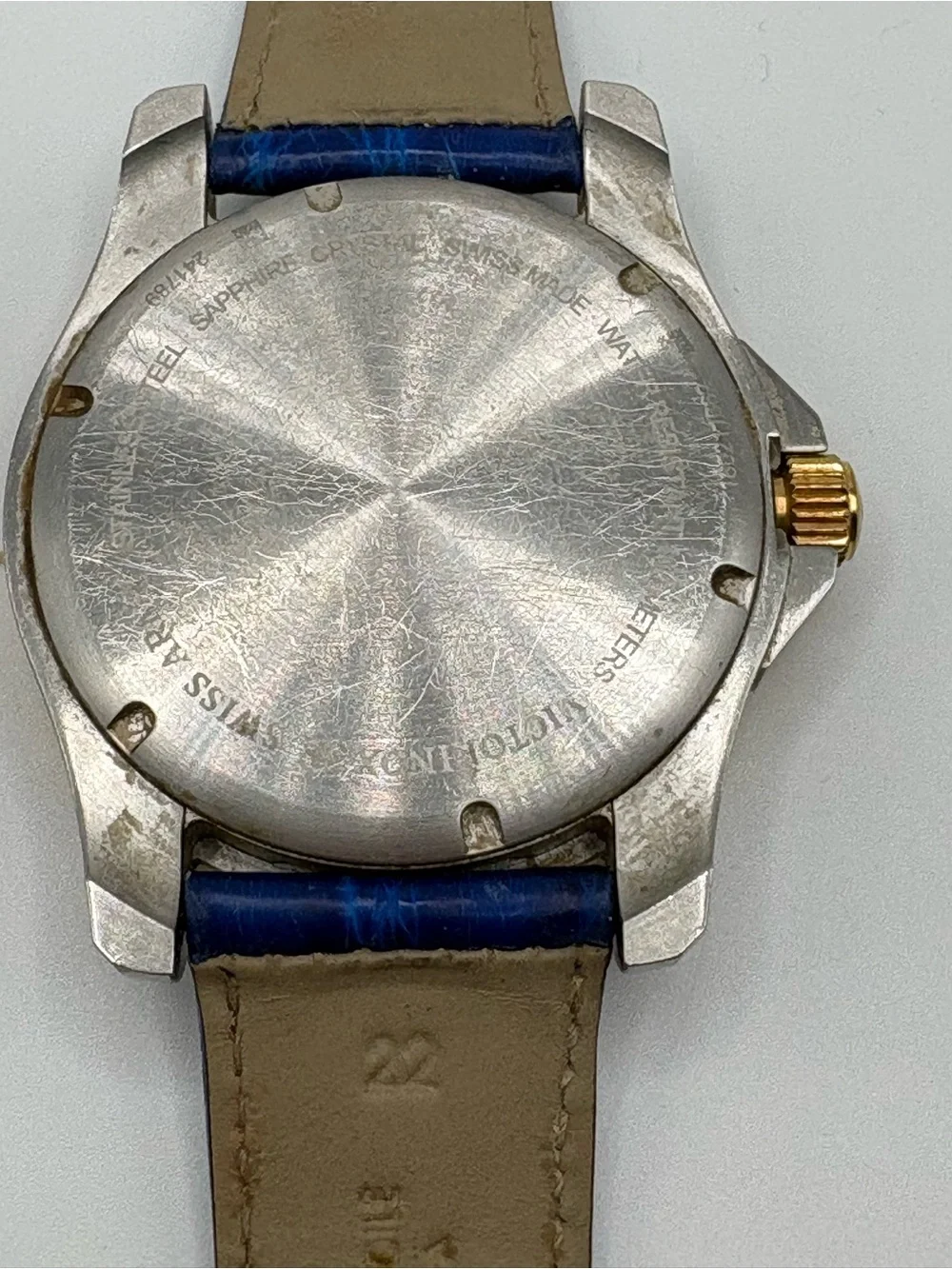 Victorinox Swiss Army 241789 Blue Diver Watch Sapphire Crocodile Strap
